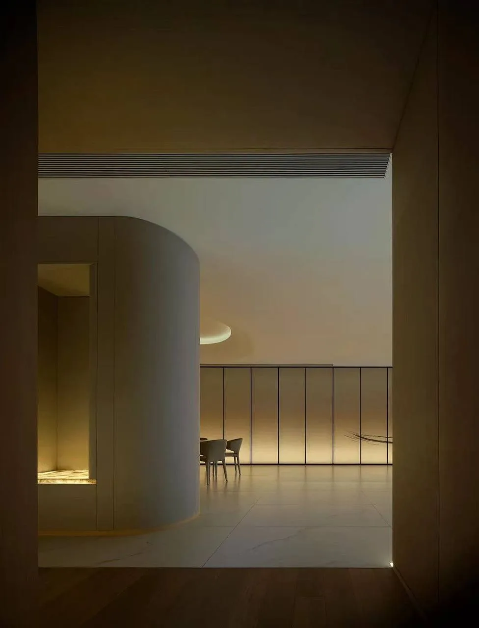 Landed home curved feature wall