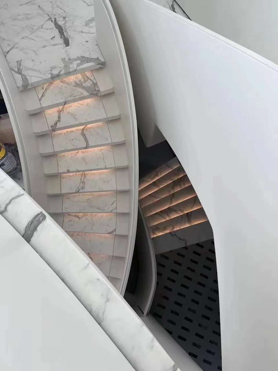 Marble staircase viewed from above
